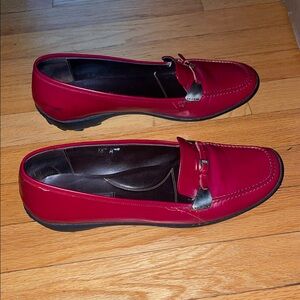 Sesto Meucci Red Leather Loafers